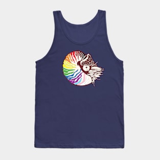 Queerutili - LGBTQ+ Queer Pride Flag Nautilus Ammonite Pride in STEM Paleontology Tank Top